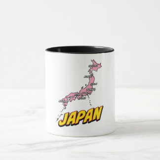 Pop Art Illustrated Japan map Mug