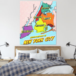 Pop Art Illustrated New York City map Canvas Print