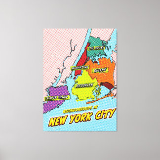 Pop Art Illustrated New York City map Canvas Print