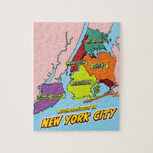 Pop Art Illustrated New York City map Jigsaw Puzzle
