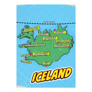 Pop Art Illustrated New York City map Photo Print