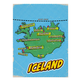 Pop Art Illustrated New York City map Poster