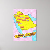 Pop Art Illustrated Saudi Arabia map