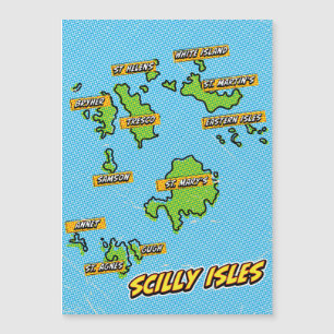 Pop Art Illustrated Scilly Isles map