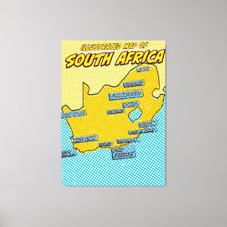 Pop Art Illustrated South Africa Canvas Print