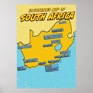 Pop Art Illustrated South Africa Poster