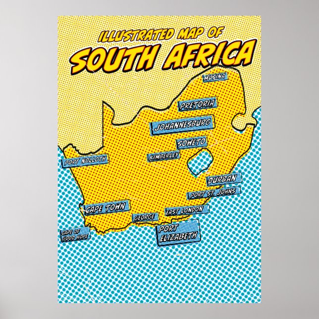 Pop Art Illustrated South Africa  Poster (Front)