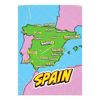 Pop Art Illustrated Spain map Photo Print