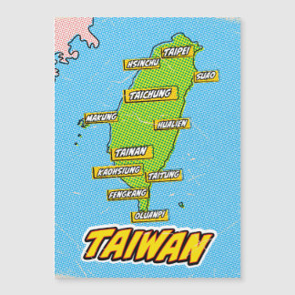 Pop Art Illustrated Taiwan map