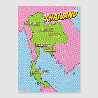 Pop Art Illustrated Thailand map