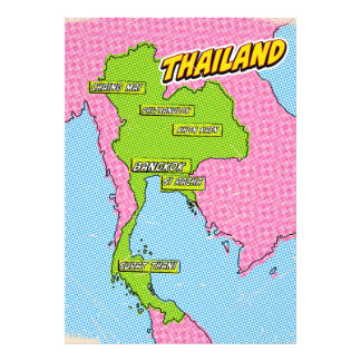 Pop Art Illustrated Thailand map Photo Print