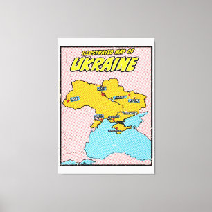 Pop Art Illustrated Ukraine  Canvas Print