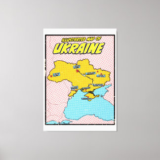 Pop Art Illustrated Ukraine  Canvas Print
