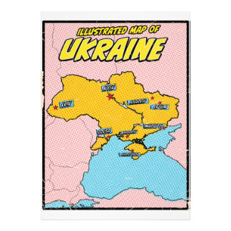 Pop Art Illustrated Ukraine  Photo Print