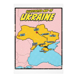 Pop Art Illustrated Ukraine Photo Print