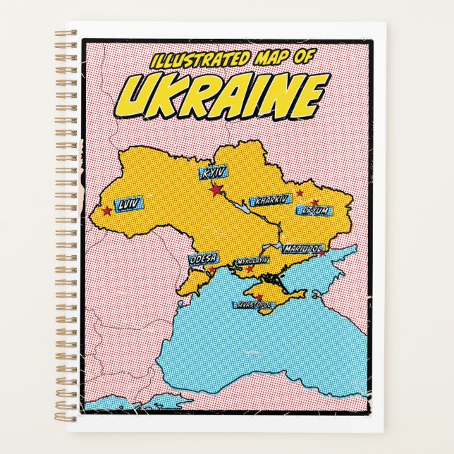 Pop Art Illustrated Ukraine  Planner (Front)