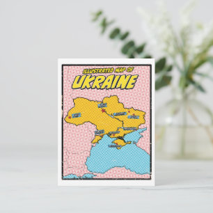 Pop Art Illustrated Ukraine Postcard