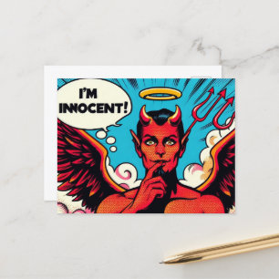 Pop Art Innocent Devil Postcard