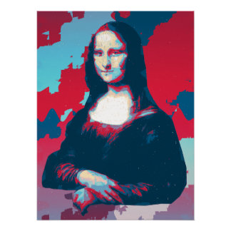 Pop Art Interpretation of Mona Lisa Poster