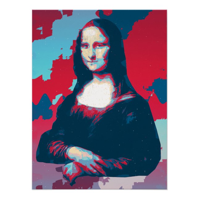 Pop Art Interpretation of Mona Lisa Poster (Front)