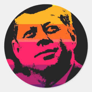 Pop Art Jack JFK John F. Kennedy Classic Round Sticker