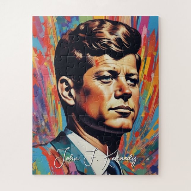 Pop Art Jack JFK John F. Kennedy Jigsaw Puzzle (Vertical)