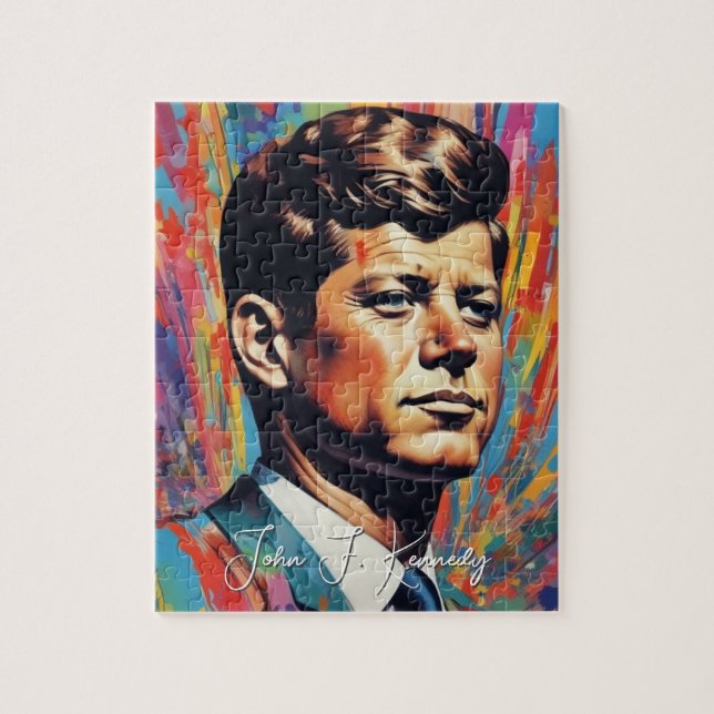 Pop Art Jack JFK John F. Kennedy Jigsaw Puzzle (Vertical)