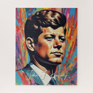 Pop Art Jack JFK John F. Kennedy Jigsaw Puzzle