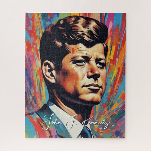 Pop Art Jack JFK John F. Kennedy Jigsaw Puzzle (Vertical)