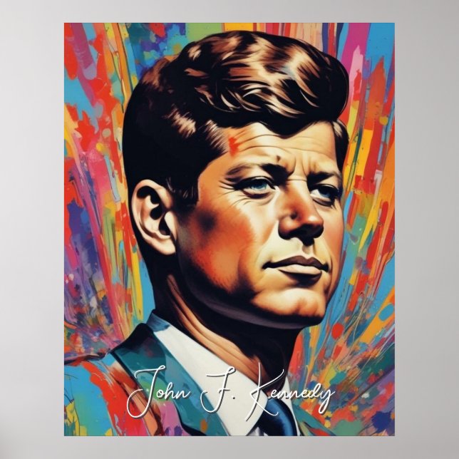 Pop Art Jack JFK John F. Kennedy Poster (Front)
