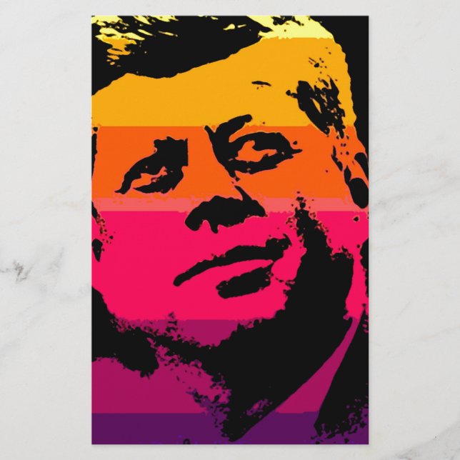 Pop Art Jack JFK John F. Kennedy Stationery (Front)