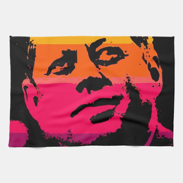 Pop Art Jack JFK John F. Kennedy Tea Towel (Horizontal)