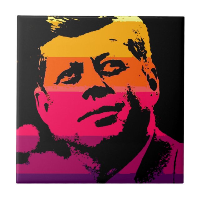 Pop Art Jack JFK John F. Kennedy Tile (Front)