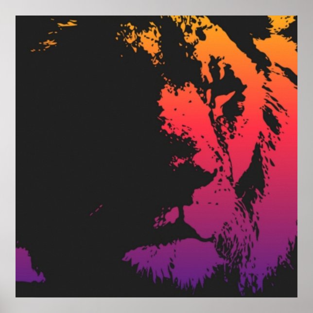 Pop Art Jamaica Rastafarian Lion Poster (Front)