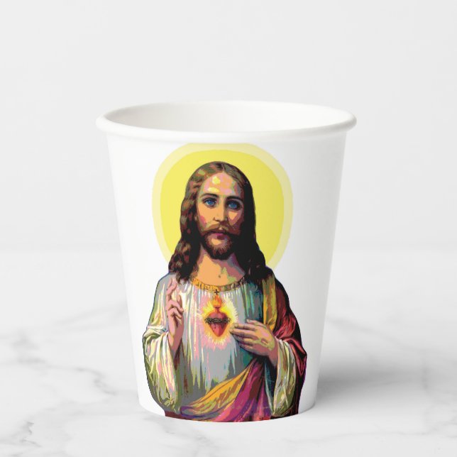 Pop Art Jesus Christus  Paper Cups (Front)