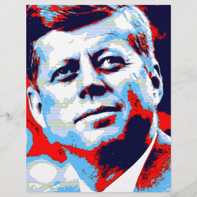 Pop Art JFK John F. Kennedy Red Blue (Front)