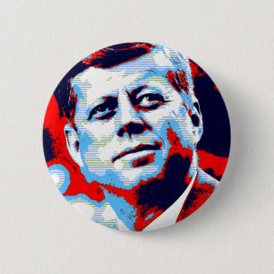Pop Art JFK John F. Kennedy Red Blue 6 Cm Round Badge
