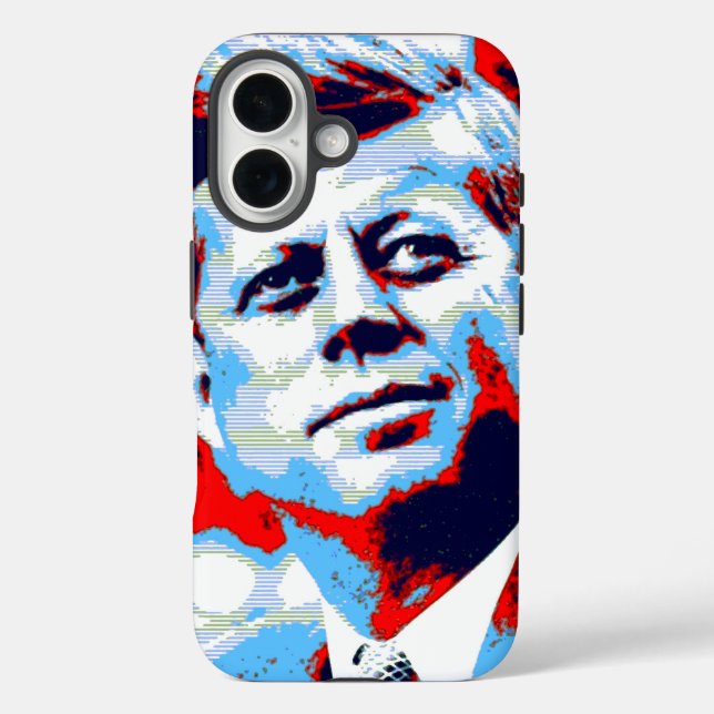 Pop Art JFK John F. Kennedy Red Blue Case-Mate iPhone Case (Back)