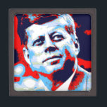 Pop Art JFK John F. Kennedy Red Blue Jewellery Box<br><div class="desc">Red,  Blue & White Former American President John F. Kennedy Pop Art Digital Image - American History and Politics Artworks</div>