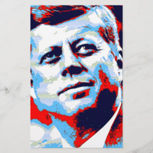 Pop Art JFK John F. Kennedy Red Blue Stationery