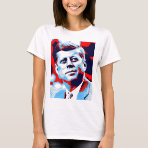Pop Art JFK John F. Kennedy Red Blue T-Shirt