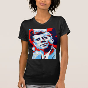 Pop Art JFK John F. Kennedy Red Blue T-Shirt