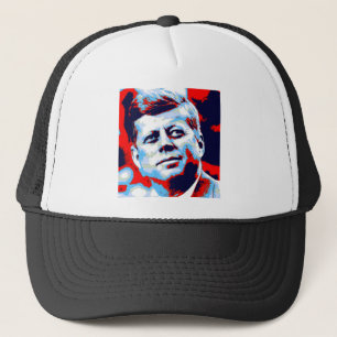 Pop Art JFK John F. Kennedy Red Blue Trucker Hat