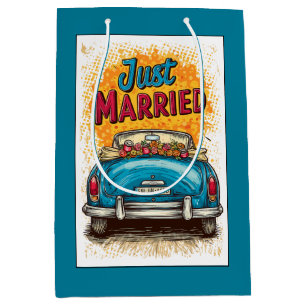 Pop Art Just Married Medium Gift Bag