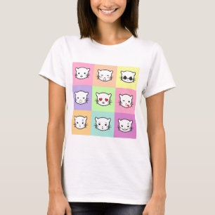 Pop Art Kawaii Cat Emoji T-Shirt