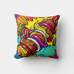 Pop Art Kebab Explosion Cushion