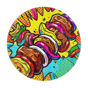 Pop Art Kebab Explosion Cutting Board
