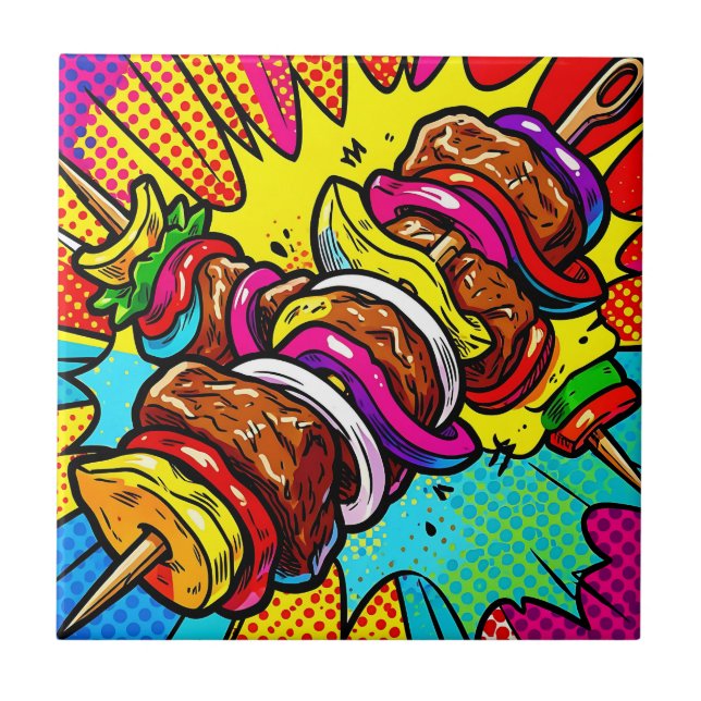 Pop Art Kebab Explosion Tile (Front)