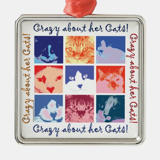 Pop Art Kitty Cats Metal Tree Decoration (Front)