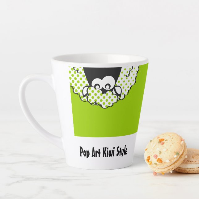 Pop Art Kiwi style Latte Mug (In Situ)